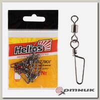 Вертлюг с карабином ROLLING SWIVEL/Coastlock Snap №08 8кг (10шт/уп) (HS-ZPY-1097-8) Helios