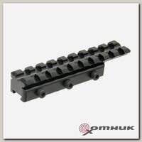 Адаптер UTG WEAVER/Picatinny на призму 9-11мм, 9 слотов, база 100мм, основание 75мм., вес 65 Leapers