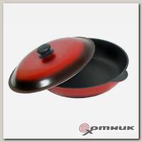 Жаровня 300 с двумя лит.ушками и крышкой (ЛЖ30ук) Силумин