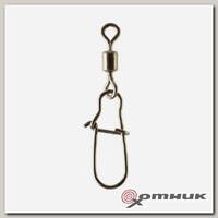 Вертлюг с карабином ROLLING SWIVEL/HOOKED SNAP №12 9кг (10шт/уп) (HS-ZPY-1095-12) Helios