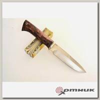 Нож "Рысь" (ст. N690 , стаб.дерево,кап, пин, мельхиор, ромб, фальшлезвие) Окские ножи