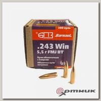 Пуля .243 Win FMJ 5.5 г латунная БПЗ