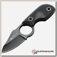 Нож шейный "Amigo-X" сталь-AUS8 blkh, черный, титановое покрытие  Kizlyar Supreme