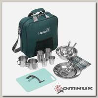 Набор для пикника Picnic на 2 персоны зеленый (HS-PCG-2) Helios