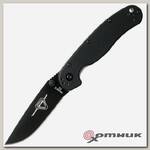 Нож RAT II складн.,чёрная нейлоновая рукоять, клинок AUS8 чёрное покрытие (8861)  ONTARIO