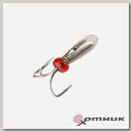 Мормышка вольфрам Чёртик тройник с отв.и бисер. 2мм 0,4гр Sil (MW-3020-Sil) Helios