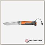 Нож 8 VRI Outdoor knife двухцветная пластик.рукоять (оранжевая) OPINEL