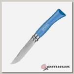 Нож №7 VRI Colored Tradition нерж. сталь, рукоять граб,  клинок 8см, темляк (голубой) OPINEL