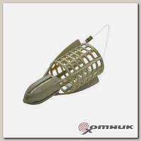 Кормушка фидер пл.ZEUS PL GREEN BULLET STEALTH (35 мл, цвет хаки, сетка с крыльями) X-Feeder