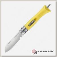 Нож №9 VRI  DIY Yellow (нержавеющая сталь, рукоять пластик, длина клинка 8 см) OPINEL