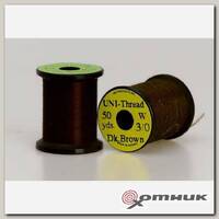 Монтажная нить UNI 3/0 50y Dark Brown (невощеная)