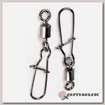 Вертлюг ROLLING SWIVEL WITH NICE SNAP Black Nikel размер 7 (10шт/упак)