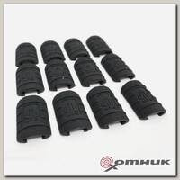Комплект накладок UTG на Weaver/Picattiny для защиты рук, резина, со стопорным штифтом, черн,комплек Leapers