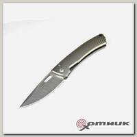 Нож LionSteel серии TiSpine лезвие 85 мм, рукоять - титан, цвет серый, глянцевый