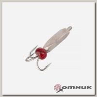 Мормышка вольфрам Чёртик трёхгран с кольцом 2мм 0,43гр Sil (MW-3220-Sil) Helios