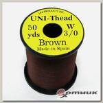 Монтажная нить UNI 3/0 50y Brown (невощеная)
