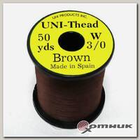 Монтажная нить UNI 3/0 50y Brown (невощеная)