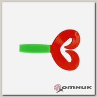 Твистер Credo Double Tail 2,95"/7,5 см Lime & Red (HS-12-021-N) Helios