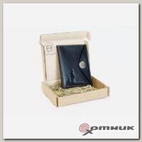 Обложка для охотничьих документов Черный Охотник с собакой Пергама