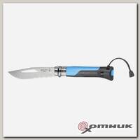 Нож 8 VRI Outdoor knife двухцветная пластик. рукоять (синяя) OPINEL