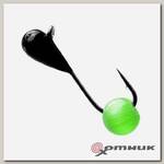 Мормышка Кошачий глаз зеленый, капля черная Premier Fishing