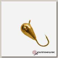 Мормышка вольфрамовая Капля с ушком d 4.0мм золото (10шт/уп) (1000-400 Au) LumiCom