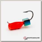 Мормышка Столбик, с кубиком хамелеон, красный Volfram37
