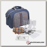 Набор для пикника на 4 персоны синий/серый HS-425S-(4)BG Helios
